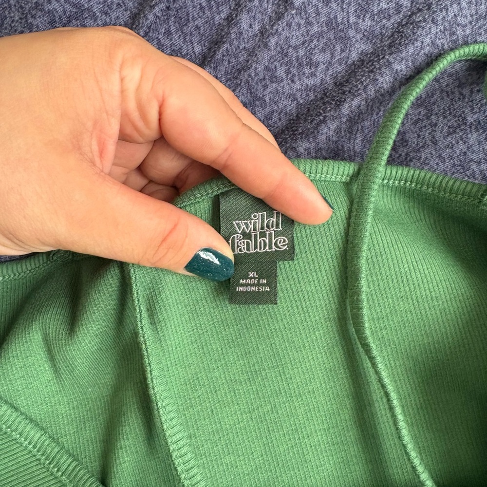 Wild Fable Ribbed Green Top - Picture 2 of 4
